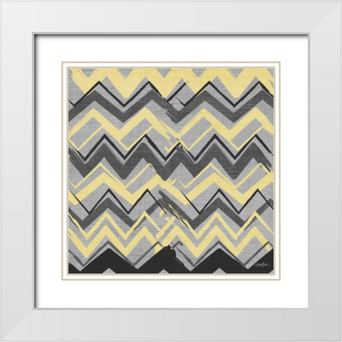 Yel Gray Stripes 2 White Modern Wood Framed Art Print with Double Matting by Stimson, Diane