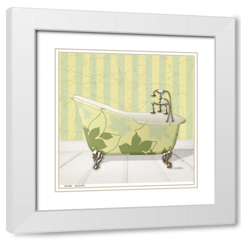 Fleur Tub 1 White Modern Wood Framed Art Print with Double Matting by Stimson, Diane