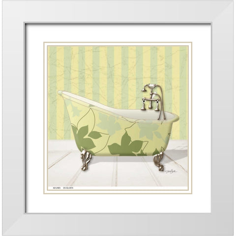 Fleur Tub 1 White Modern Wood Framed Art Print with Double Matting by Stimson, Diane