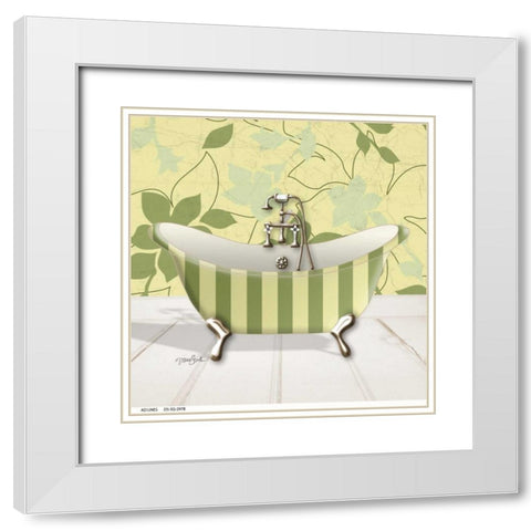 Fleur Tub 2 White Modern Wood Framed Art Print with Double Matting by Stimson, Diane