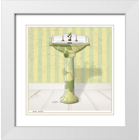 Fleur Sink 1 White Modern Wood Framed Art Print with Double Matting by Stimson, Diane