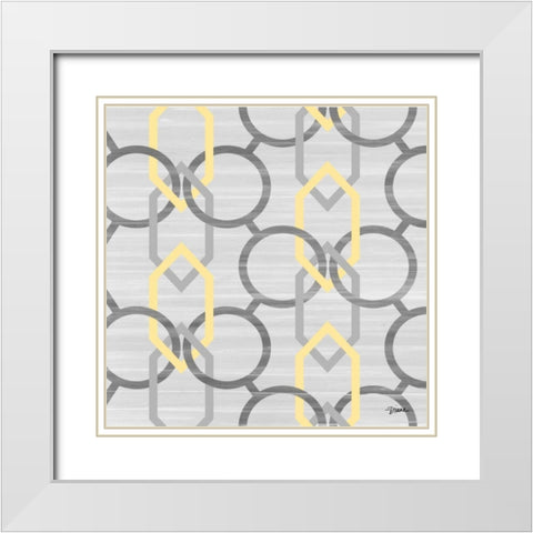 Yel Linked In 1 White Modern Wood Framed Art Print with Double Matting by Stimson, Diane