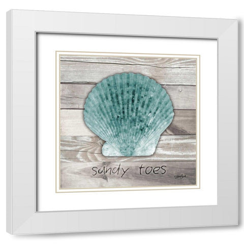 Sandy Toes White Modern Wood Framed Art Print with Double Matting by Stimson, Diane