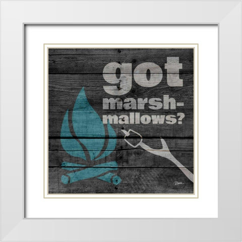 Got Marshmallows White Modern Wood Framed Art Print with Double Matting by Stimson, Diane