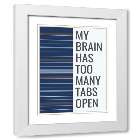 Brain Tabs White Modern Wood Framed Art Print with Double Matting by Stimson, Diane