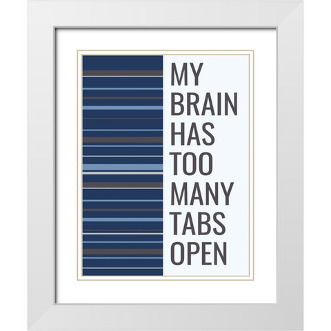 Brain Tabs White Modern Wood Framed Art Print with Double Matting by Stimson, Diane
