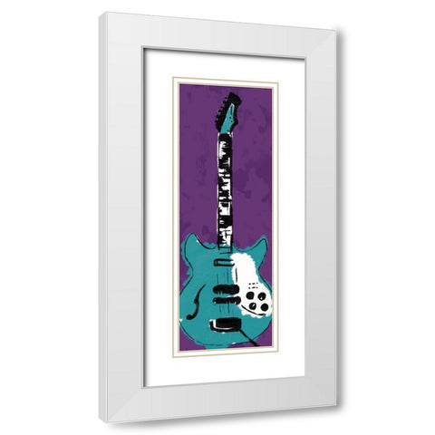 Electric Guitar B2 White Modern Wood Framed Art Print with Double Matting by Rodriquez Jr, Enrique
