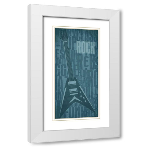 Rock White Modern Wood Framed Art Print with Double Matting by Rodriquez Jr, Enrique