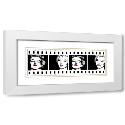 Monroe Strip 1 White Modern Wood Framed Art Print with Double Matting by Rodriquez Jr, Enrique