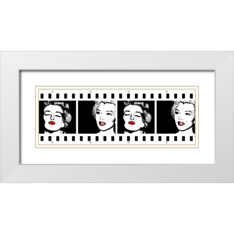 Monroe Strip 1 White Modern Wood Framed Art Print with Double Matting by Rodriquez Jr, Enrique