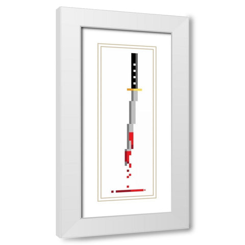 Pixel Blade White Modern Wood Framed Art Print with Double Matting by Rodriquez Jr, Enrique