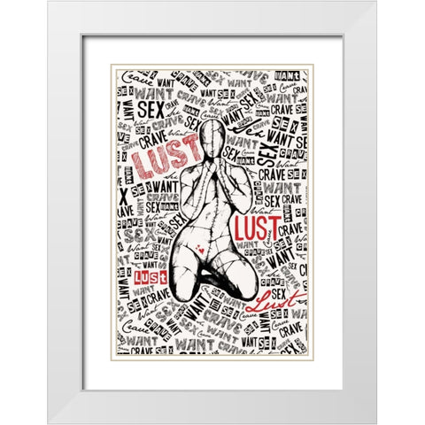 Lust White Modern Wood Framed Art Print with Double Matting by Rodriquez Jr, Enrique