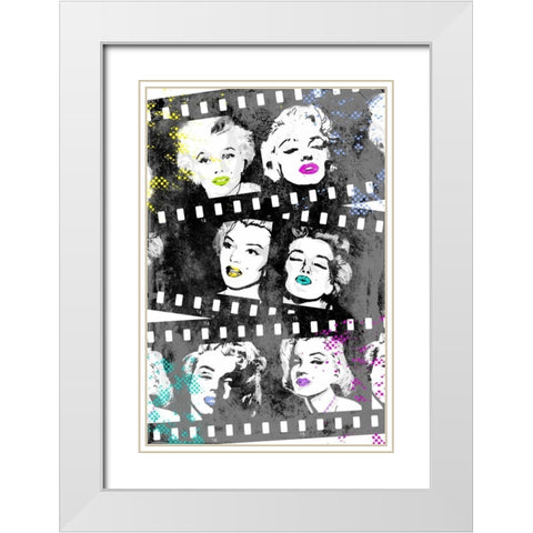 Monroe Strip 6 White Modern Wood Framed Art Print with Double Matting by Rodriquez Jr, Enrique