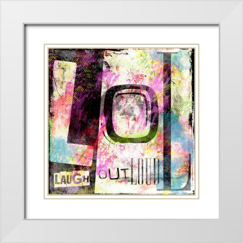 LOL White Modern Wood Framed Art Print with Double Matting by Rodriquez Jr, Enrique
