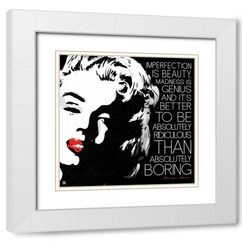 Monroe Worded White Modern Wood Framed Art Print with Double Matting by Rodriquez Jr, Enrique