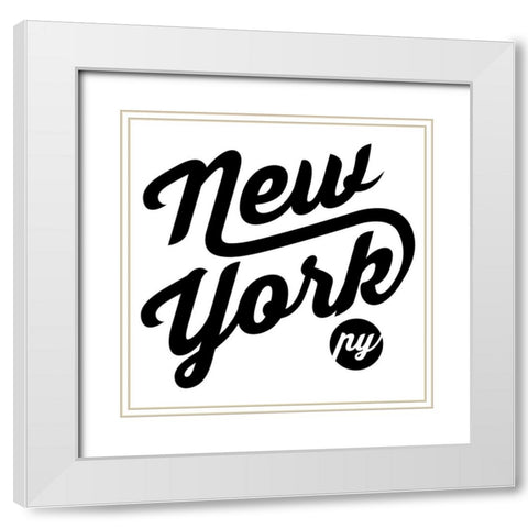 New York Ish White Modern Wood Framed Art Print with Double Matting by Rodriquez Jr, Enrique