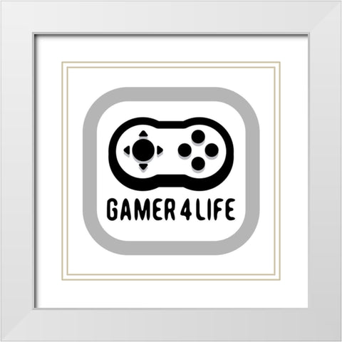 Gamer Life White Modern Wood Framed Art Print with Double Matting by Rodriquez Jr, Enrique