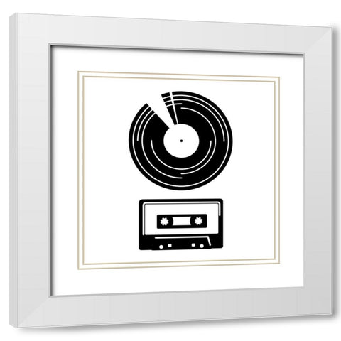 Music Entertainment 2 White Modern Wood Framed Art Print with Double Matting by Rodriquez Jr, Enrique