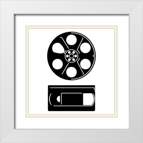 Movie Entertainment 2 White Modern Wood Framed Art Print with Double Matting by Rodriquez Jr, Enrique