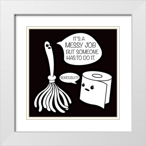 Messy Job White Modern Wood Framed Art Print with Double Matting by Rodriquez Jr, Enrique