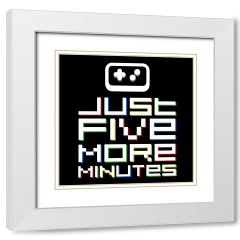 Five More Minutes White Modern Wood Framed Art Print with Double Matting by Rodriquez Jr, Enrique