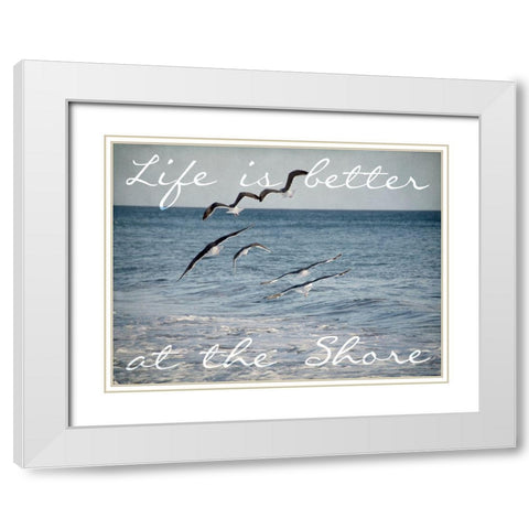 Shore Life White Modern Wood Framed Art Print with Double Matting by Urquhart, Elizabeth