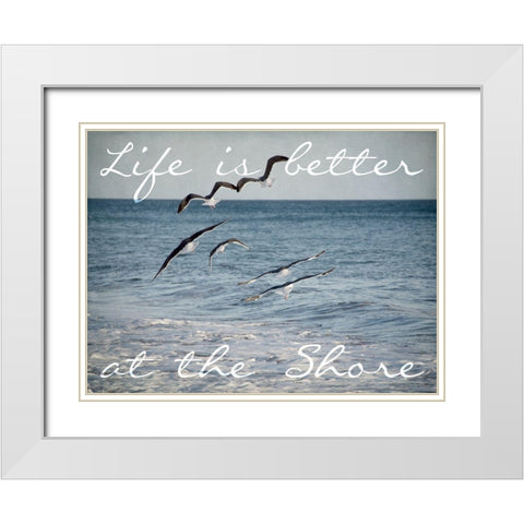 Shore Life White Modern Wood Framed Art Print with Double Matting by Urquhart, Elizabeth
