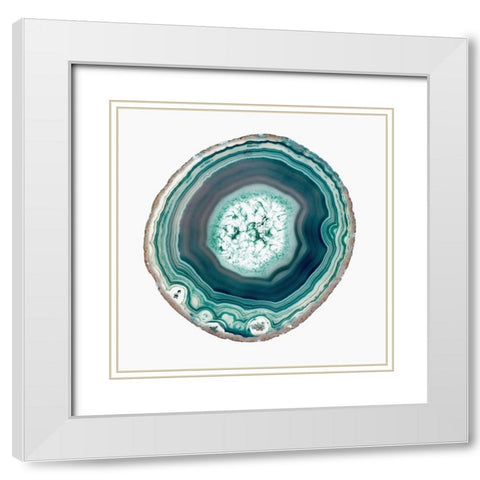 Geode 1 White Modern Wood Framed Art Print with Double Matting by Urquhart, Elizabeth