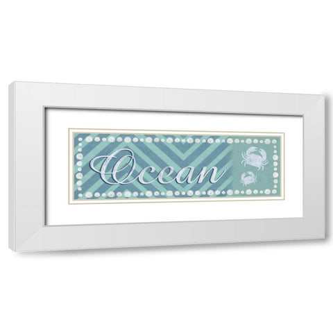 Ocean Crabs White Modern Wood Framed Art Print with Double Matting by Gibbons, Lauren