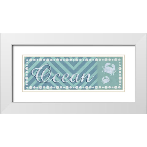 Ocean Crabs White Modern Wood Framed Art Print with Double Matting by Gibbons, Lauren