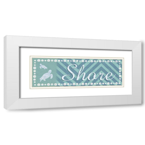 Shore Turtles White Modern Wood Framed Art Print with Double Matting by Gibbons, Lauren
