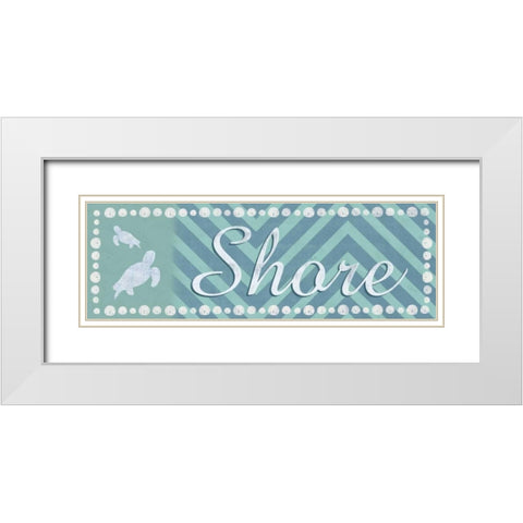 Shore Turtles White Modern Wood Framed Art Print with Double Matting by Gibbons, Lauren