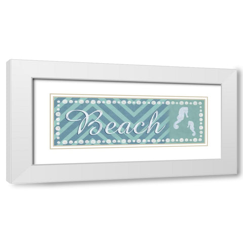 Beach Seahorse White Modern Wood Framed Art Print with Double Matting by Gibbons, Lauren
