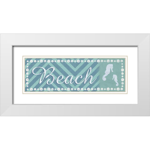 Beach Seahorse White Modern Wood Framed Art Print with Double Matting by Gibbons, Lauren