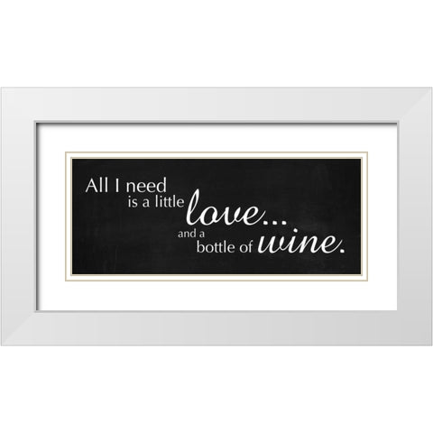Love and Wine White Modern Wood Framed Art Print with Double Matting by Gibbons, Lauren