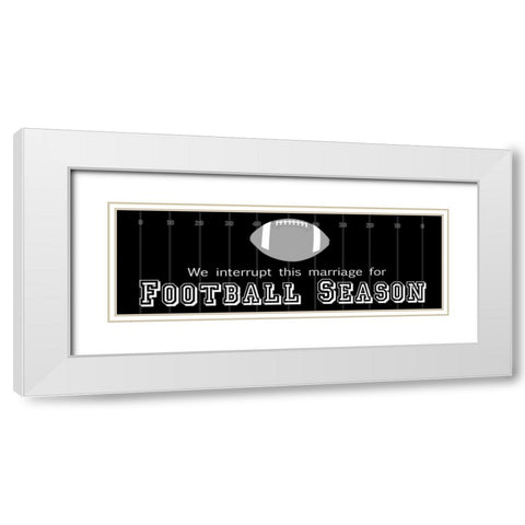 Man Cave Football White Modern Wood Framed Art Print with Double Matting by Gibbons, Lauren