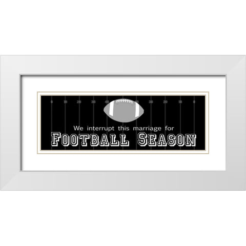 Man Cave Football White Modern Wood Framed Art Print with Double Matting by Gibbons, Lauren