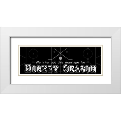 Man Cave Hockey White Modern Wood Framed Art Print with Double Matting by Gibbons, Lauren