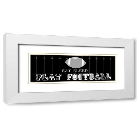 Man Cave Football 2 White Modern Wood Framed Art Print with Double Matting by Gibbons, Lauren