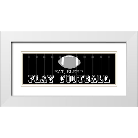 Man Cave Football 2 White Modern Wood Framed Art Print with Double Matting by Gibbons, Lauren
