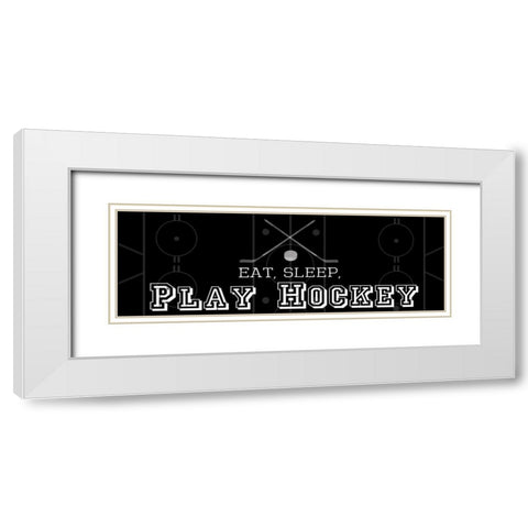Man Cave Hockey 2 White Modern Wood Framed Art Print with Double Matting by Gibbons, Lauren
