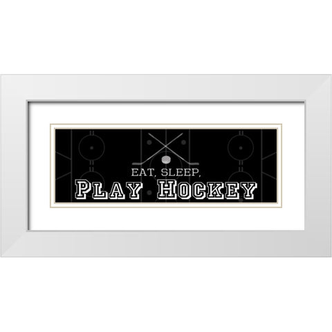 Man Cave Hockey 2 White Modern Wood Framed Art Print with Double Matting by Gibbons, Lauren