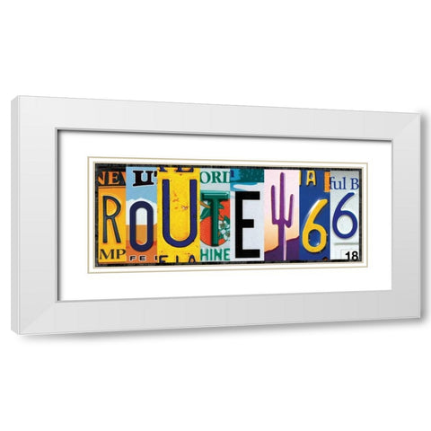 Route 66 White Modern Wood Framed Art Print with Double Matting by Gibbons, Lauren