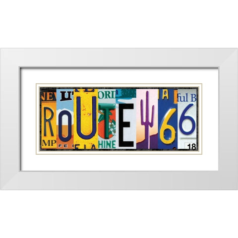 Route 66 White Modern Wood Framed Art Print with Double Matting by Gibbons, Lauren
