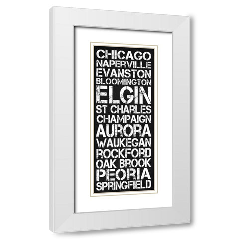 Illinois White Modern Wood Framed Art Print with Double Matting by Gibbons, Lauren