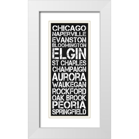 Illinois White Modern Wood Framed Art Print with Double Matting by Gibbons, Lauren