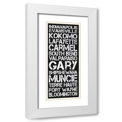 Indiana White Modern Wood Framed Art Print with Double Matting by Gibbons, Lauren