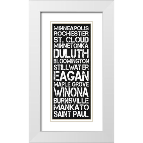 Minnesota White Modern Wood Framed Art Print with Double Matting by Gibbons, Lauren
