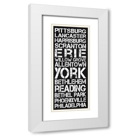 Pennsylvania White Modern Wood Framed Art Print with Double Matting by Gibbons, Lauren