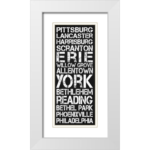 Pennsylvania White Modern Wood Framed Art Print with Double Matting by Gibbons, Lauren